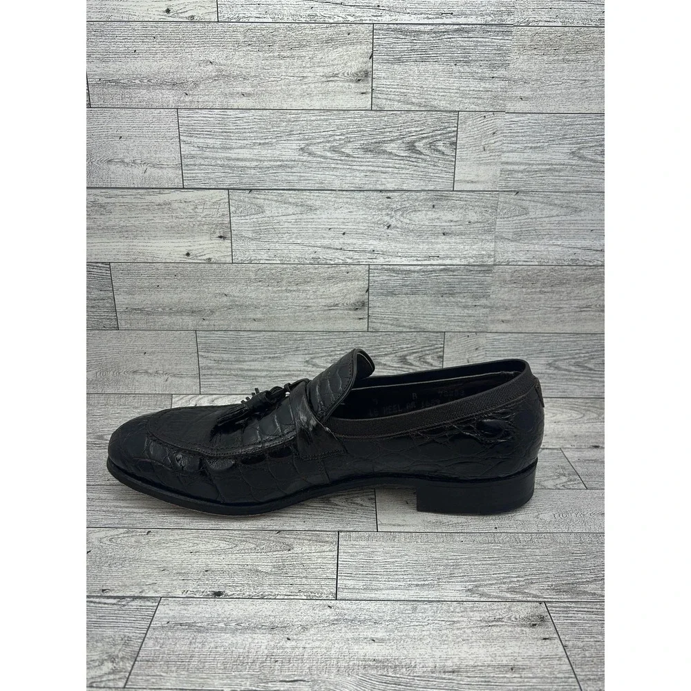 Vintage Nettleton Shoes‎ Mens Size 9 B Alligator Tassel Loafers Made USA 80s